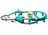 Железная дорога игрушка "Мой город, 92 предмета", на батарейках со звуком