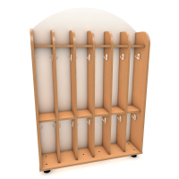 Шкаф для полотенец напольный двухъярусный, 6 секции (ХДФ белый)