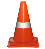 Сигнальный дорожный конус (жесткий, с одной световозвращающей полосой)