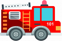 Ширма для сюжетно-ролевых игр ПОЖАРНАЯ МАШИНА вид сбоку