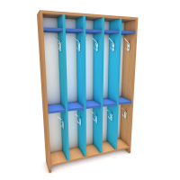 Шкаф для полотенец двухъярусный с полочкой, 5 секций