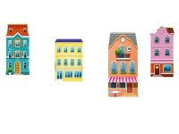 Композиция уличных фигур "Домики"